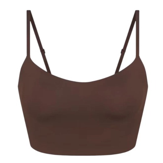 Skims Matte Cami Longline Bra Br-Spt-5115 Dark Sepia Medium Brown Lounge Crop